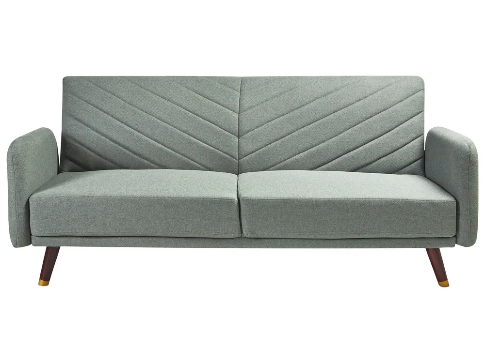 Sofa rozkładana dla 3 osób SENJA Len syntetyczny Zielony