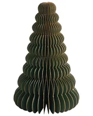 Set of 5 Christmas Decorations VORMA 25 cm Christmas Tree Beige/ Green_1030620