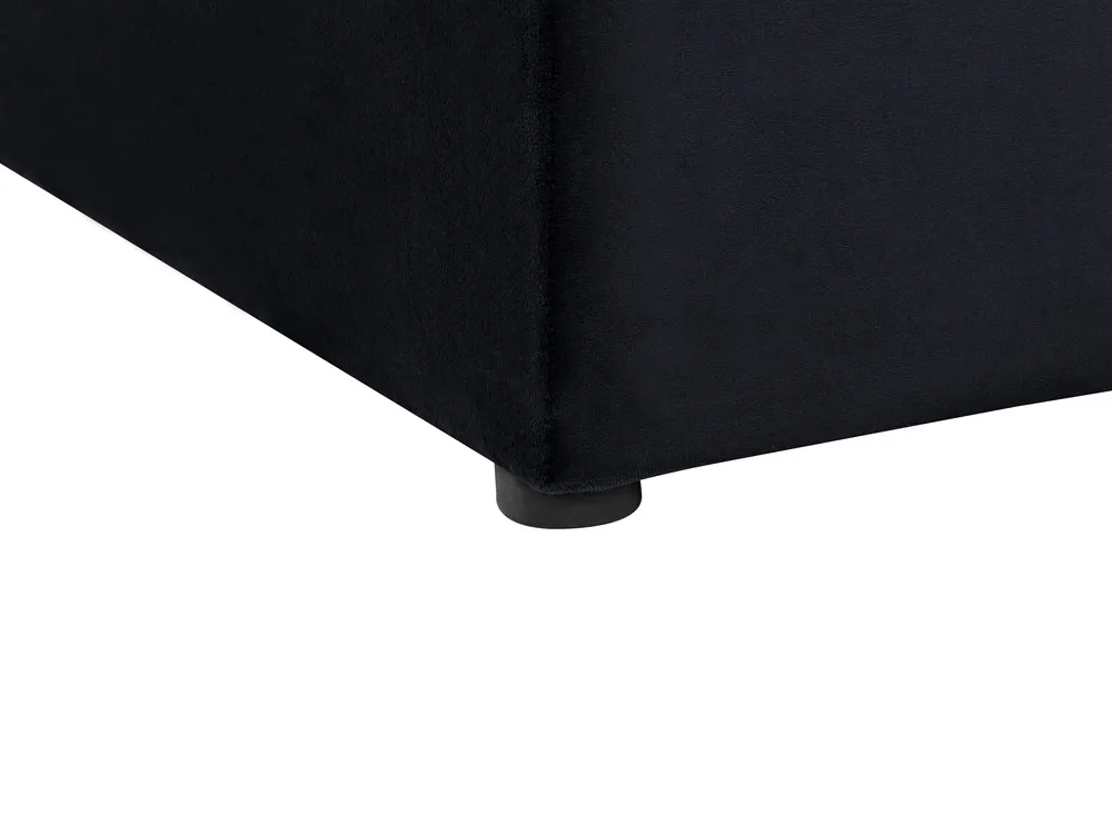 Bed with Storage Bench NOYERS Velvet Black 180 x 200 cm (EU Super King)_834586