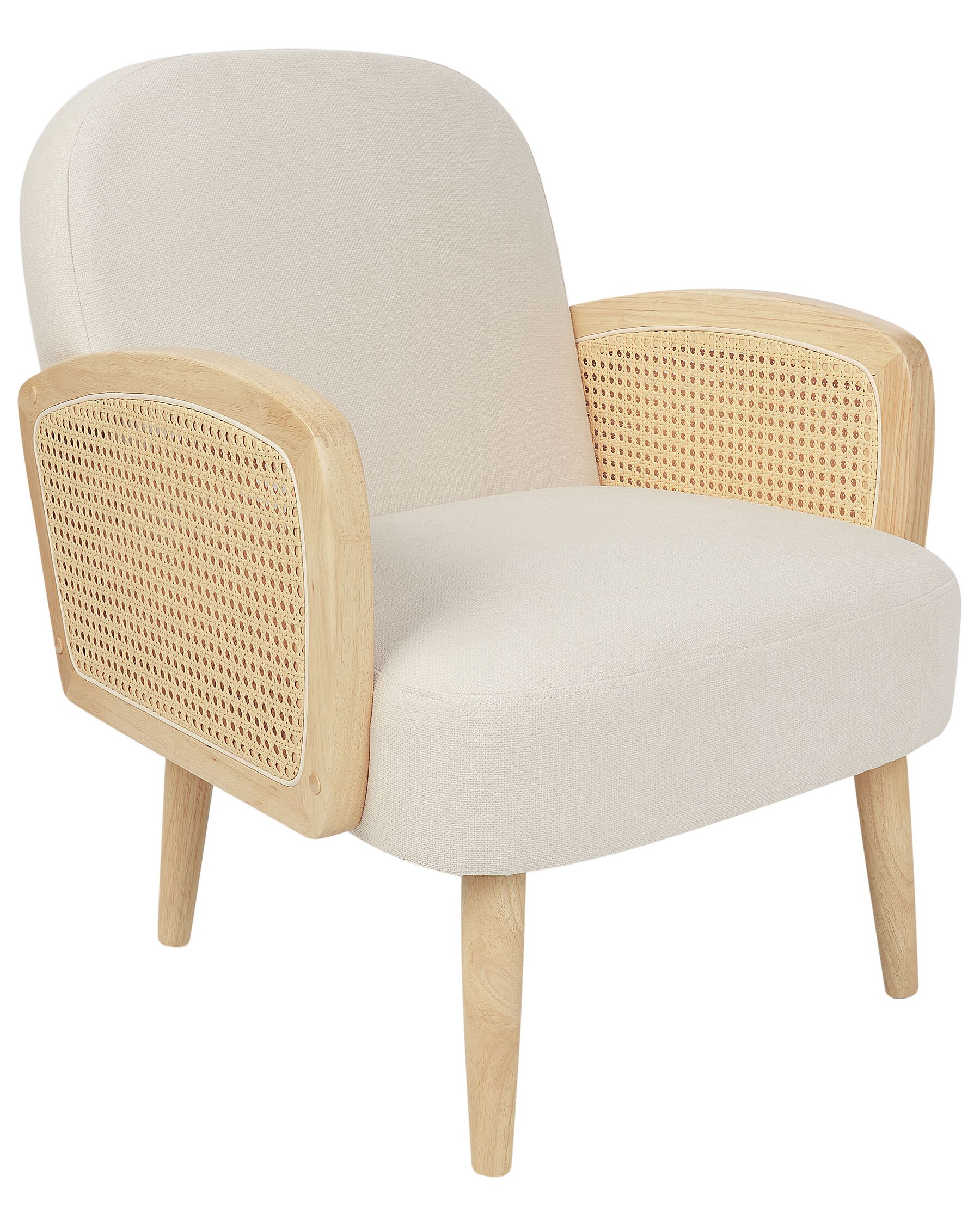 Poltrona tessuto beige e legno chiaro DVENBERG_927172