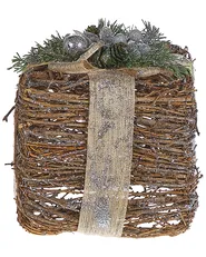 Zestaw 2 dekoracji świątecznych INARI 28/21 cm Prezenty świąteczne Srebrny_787426