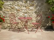 Bistro Table ALBINIA 70 cm 70 cm Metal Burgundy_1021550