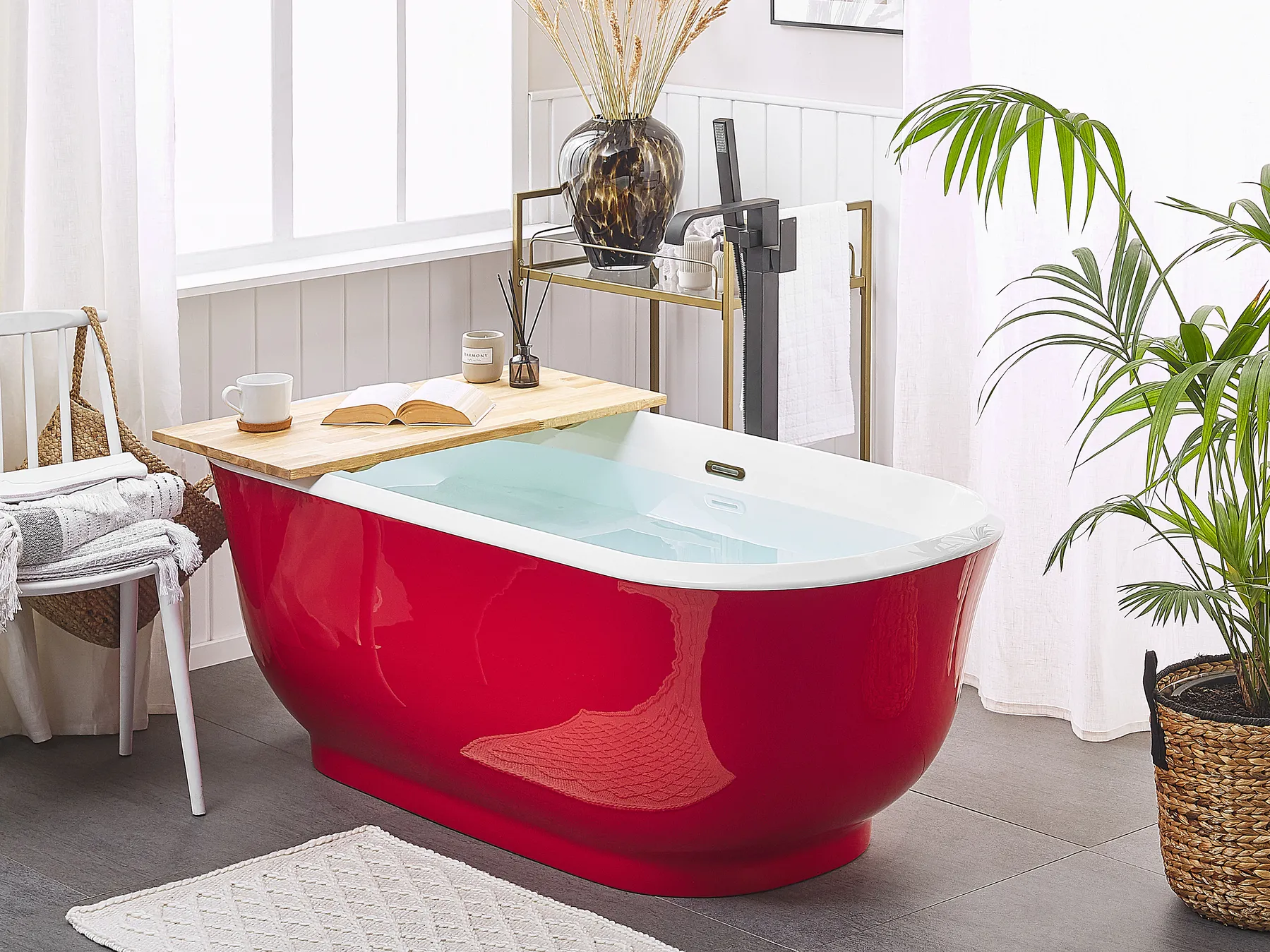 Freestanding Bathtub TESORO 1700 x 770 mm Red_779071