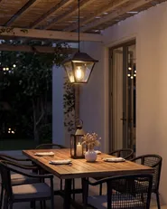 Outdoor Pendant Lamp RESAVA Metal Black_1108421