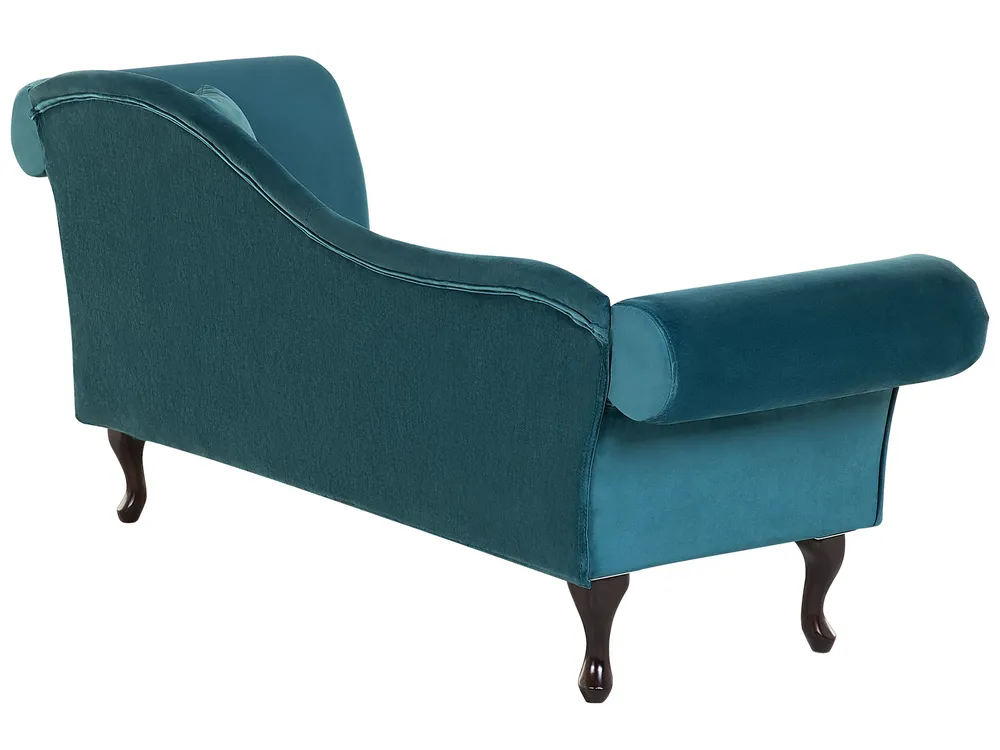 Right-Hand Chaise Longue LATTES Velvet Teal_738663