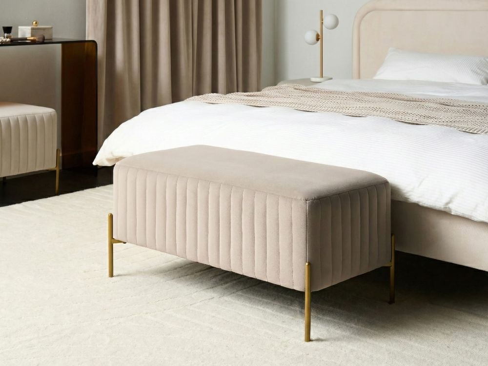 Banc rembourré UTAH Velours Taupe