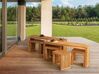 Zestaw ogrodowy 6-osobowy akacjowy stół i stołki jasne drewno BELLANO_921988