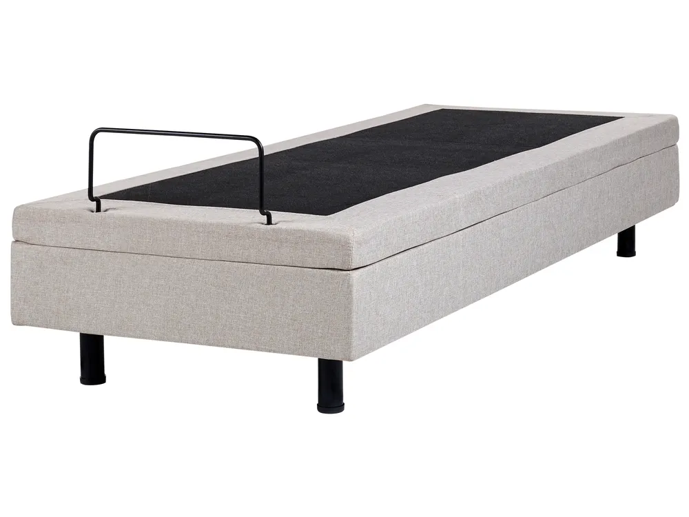 Adjustable Bed without Headboard Fabric DUKE 80 x 200 cm (EU Small Single) Beige_951695