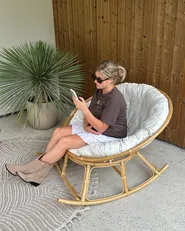 Set of 2 Rocking Chairs ORVIETO Rattan Natural_1034263