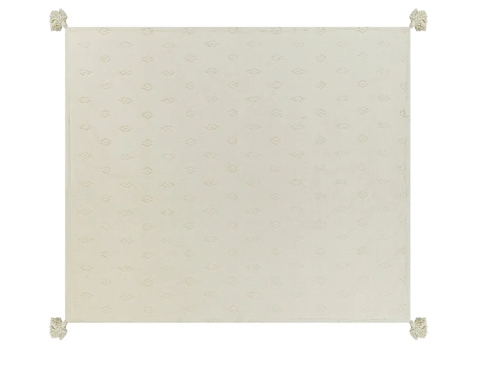 Narzuta na łóżko KAZY Bawełna 200 x 220 cm Beżowy_917866