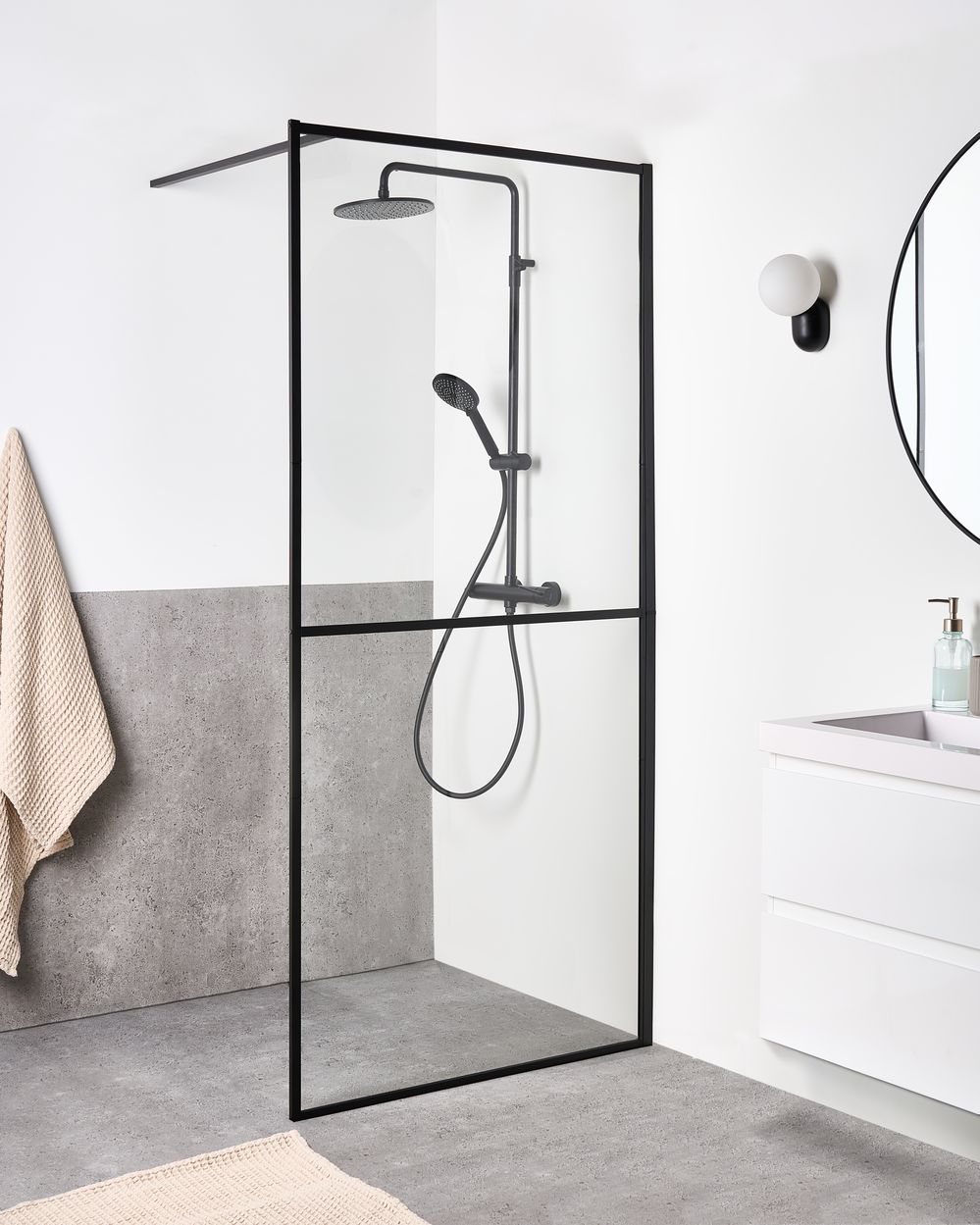 Painel de duche ACULEO 900 x 1950 mm Preto