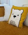 Set di 2 cuscini con stampa di orso 45 x 45 cm giallo WARANASI_884309