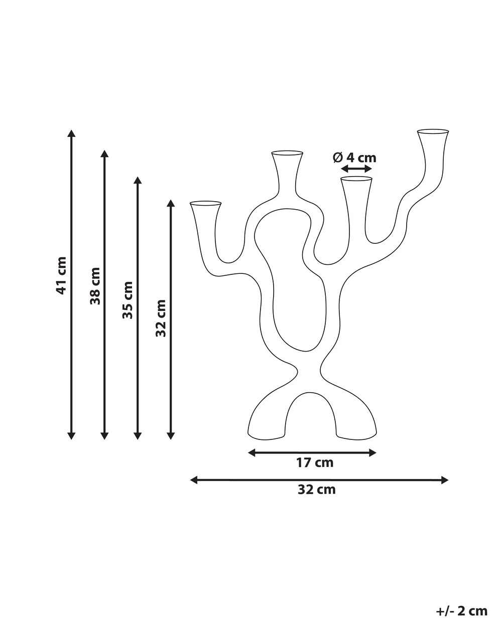 Candle Holder FAMOES 41 cm Metal Silver_968304
