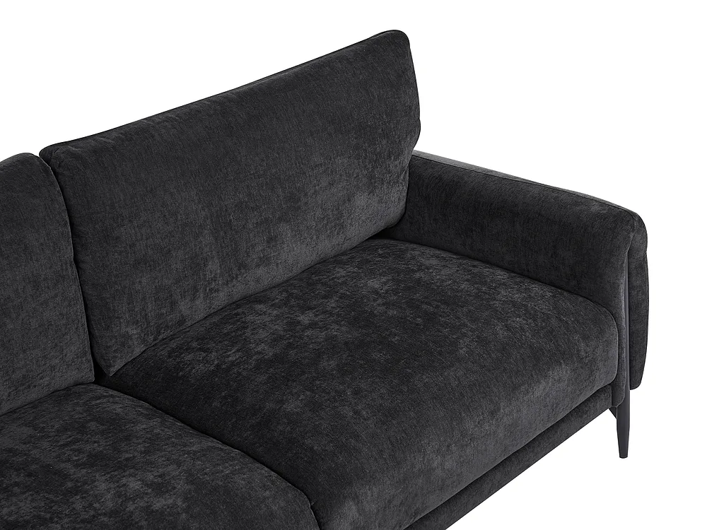 Sofa 3-Sitzer SKARO Chenillegewebe Schwarz_1156712