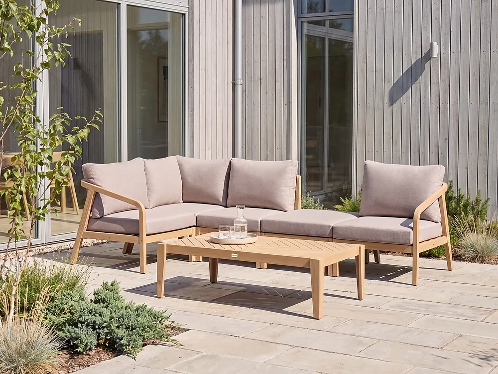 Garden Coffee Table RIVELLO 68 cm 123 cm Acacia Wood Light Brown_1156399