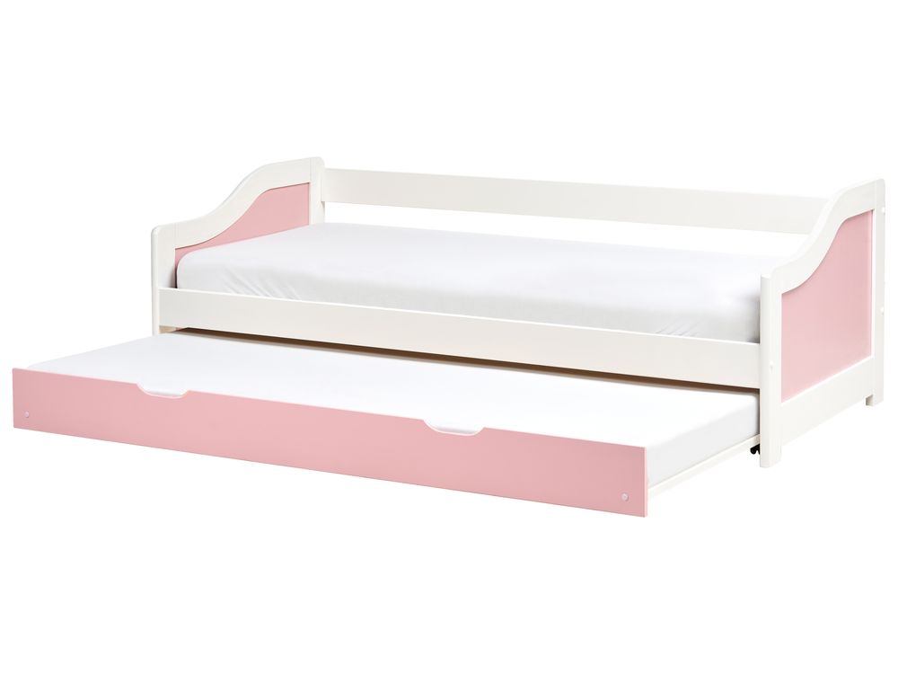 Ausziehbett Kiefernholz LUNERAY 90 x 200 cm Rosa