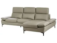 Corner Sofa 4 Seater FARILA Adjustable Leather Taupe Left Hand_959844