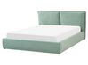 Zamatová posteľ s úložným priestorom 160 x 200 cm mätová zelená BAJONNA_842842