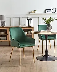 Set of 2 Dining Chairs LOVERNA Velvet Green_1188003