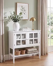 Szafka ze szklanymi drzwiami z półką INLET 80 cm Biały_1185511