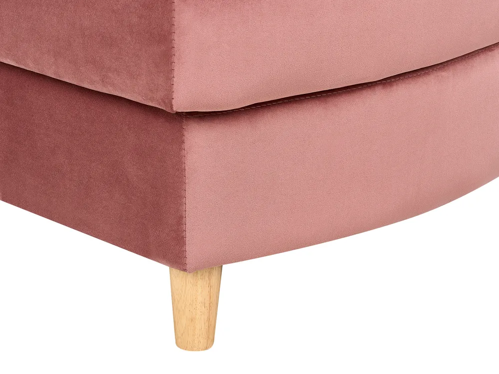 Beliani Chaise Longue In Velluto Rosa Con Schienale E Poggiapiedi Regolabili - Imbottita, Gambe Stabili, Design Moderno