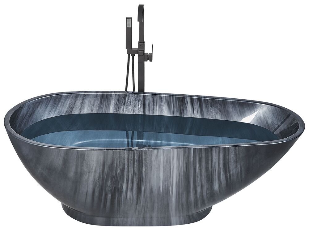 Freistehende Badewanne RIOJA 170 x 80 cm Schwarzer Marmor
