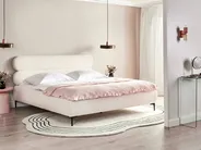 Lit avec sommier Bouclé LESSAY 180 x 200 cm Blanc cassé_982246