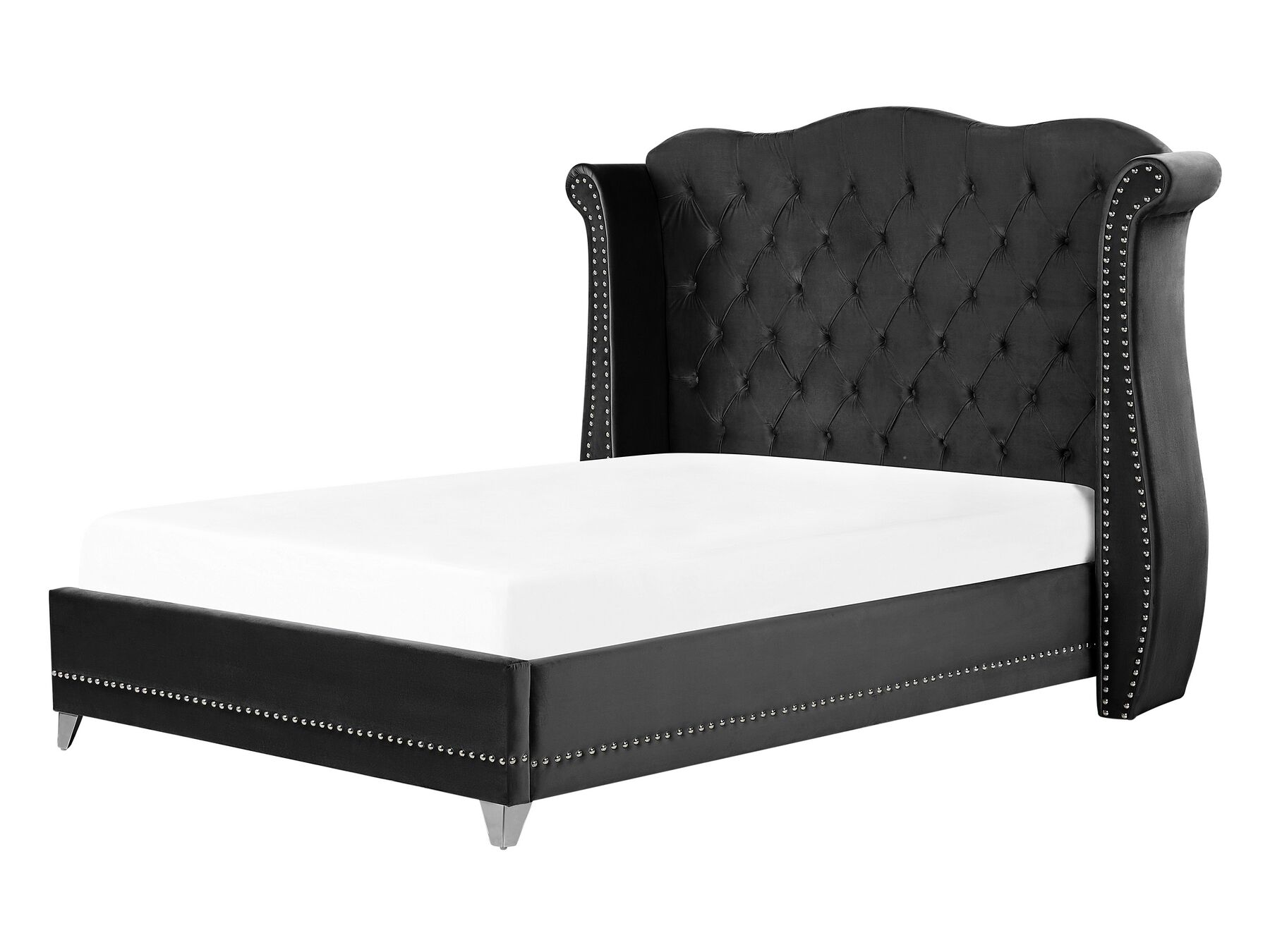 Sametová postel 140 x 200 cm černá AYETTE_832091