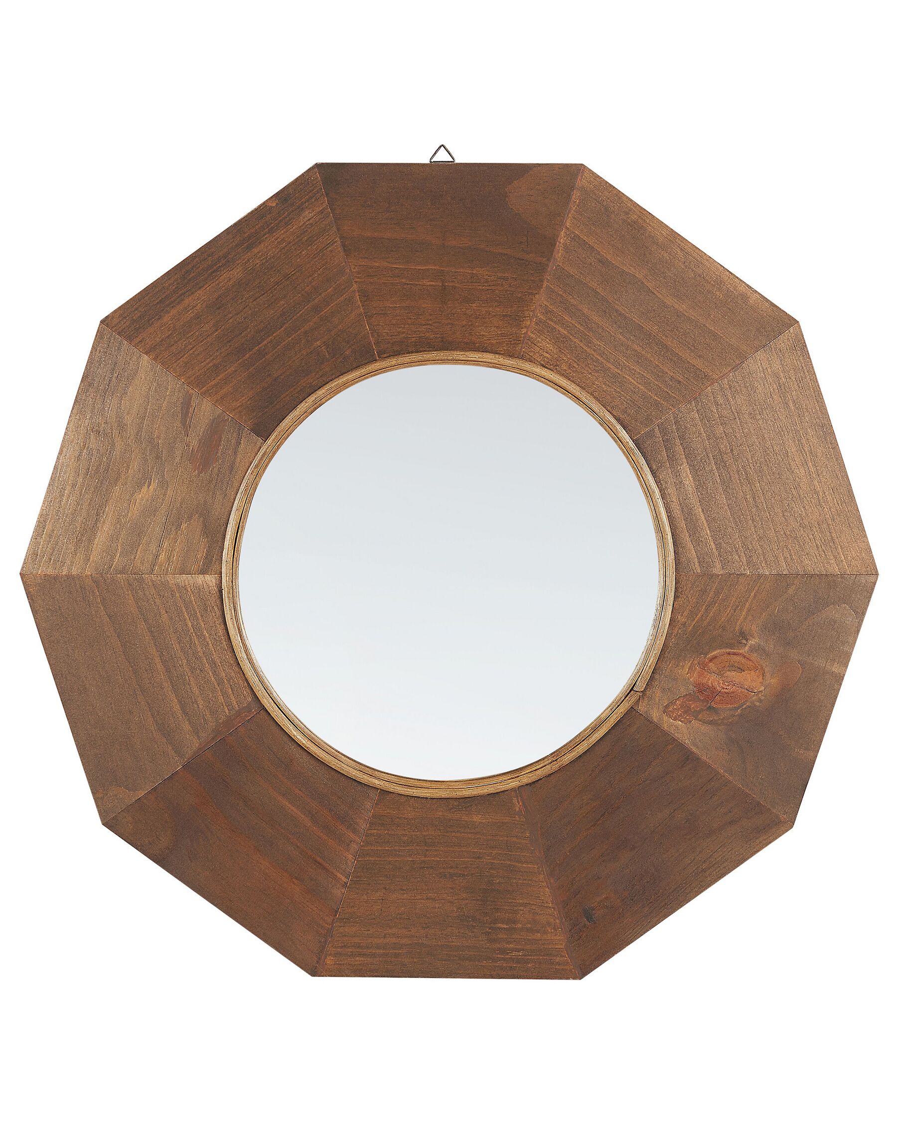 Drewniane lustro ścienne 60 x 60 cm brązowe ASEM_827848