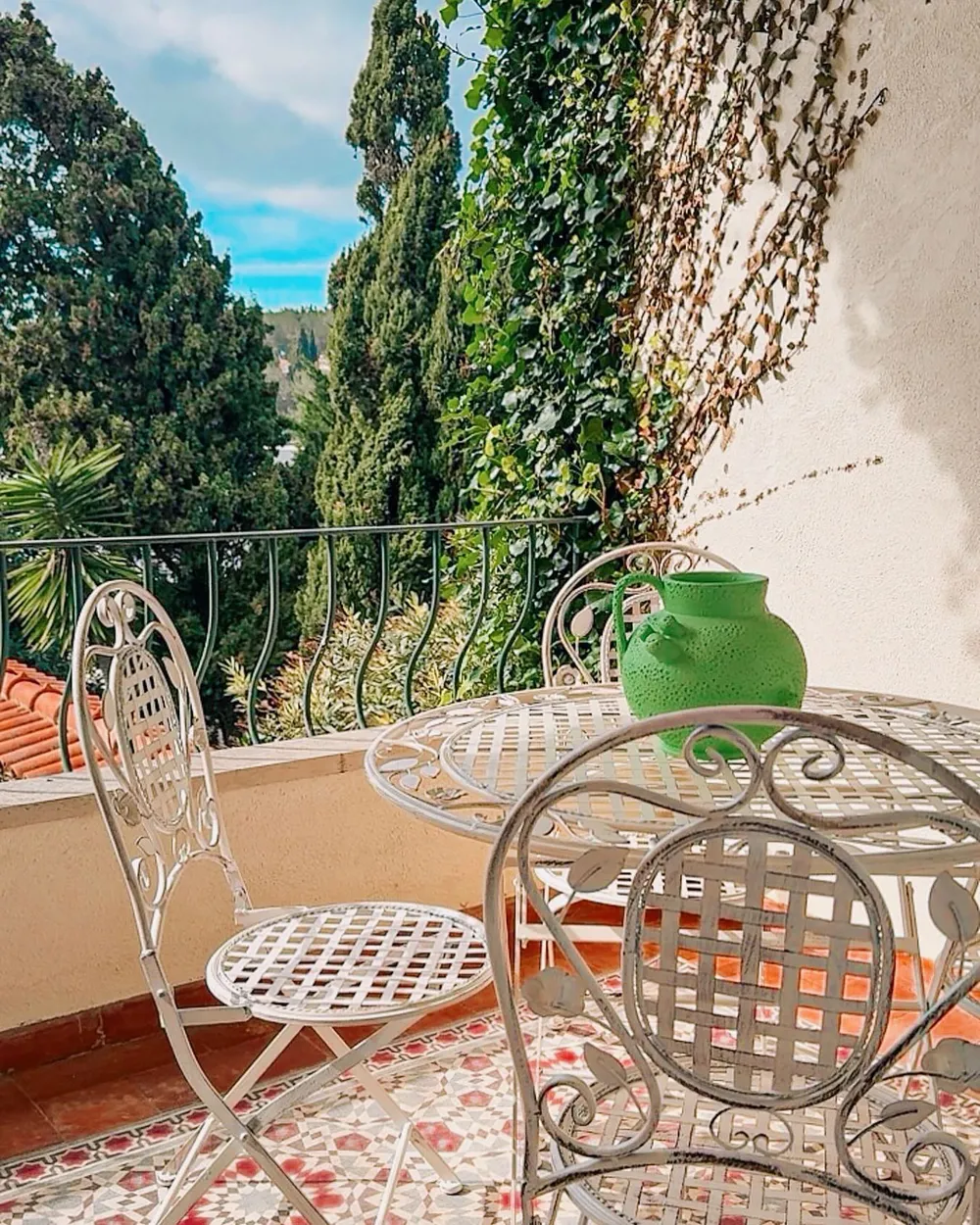 Buri - Set Di 2 Sedie Pieghevoli In Metallo Antico Verde - Per Giardino, Balcone, Terrazza - Stile Vintage