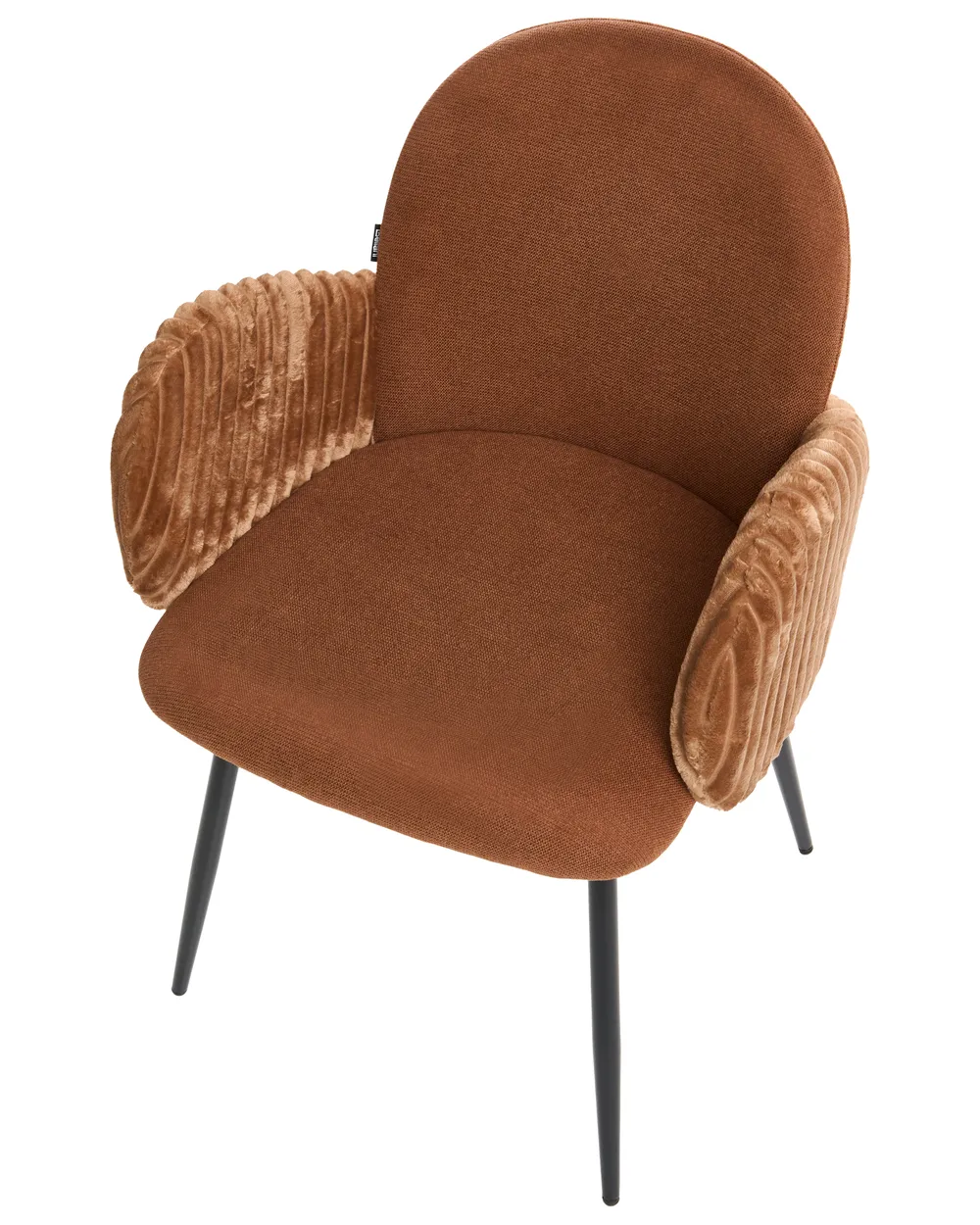 Set of 2 Dining Chairs AMITY Fabric Brown_1037331