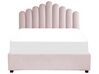 Sametová postel s úložným prostorem 140 x 200 cm růžová VINCENNES_837323