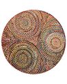 Round Cotton Area Rug ⌀ 140 cm Multicolour YENICE_849948