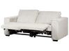 Sofá 3 lugares eletricamente reclinável em bombazine branco-creme NUKARI_918704