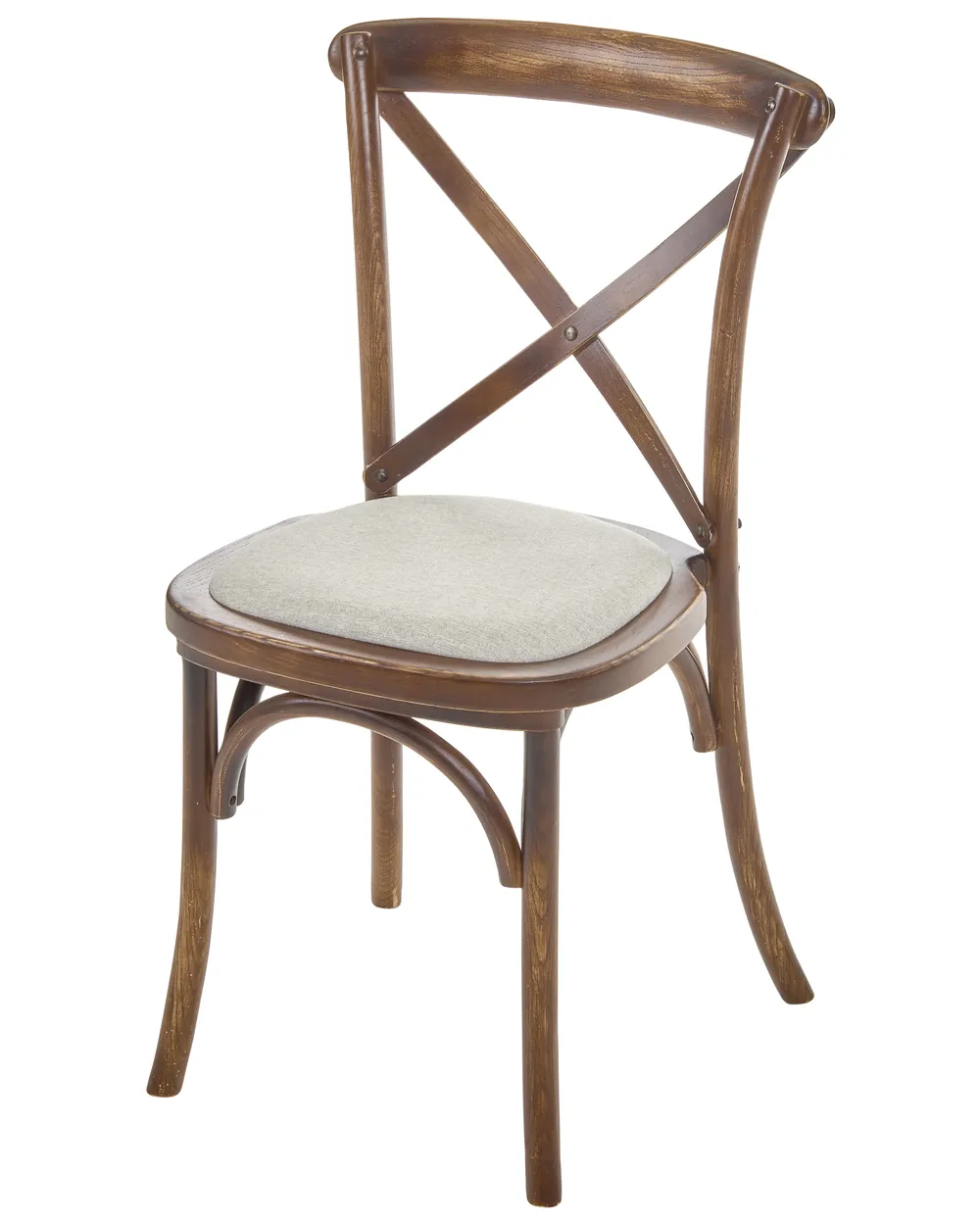 Set van 2 stoelen LYONS Hout Donkerbruin/beige_1095657