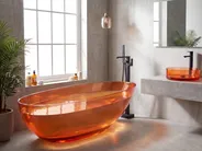 Baignoire îlot BLANCARENA 170 x 78 cm Rouge clair_1149633