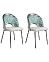 Set of 2 Dining Chairs COVELO Velvet Mint Green