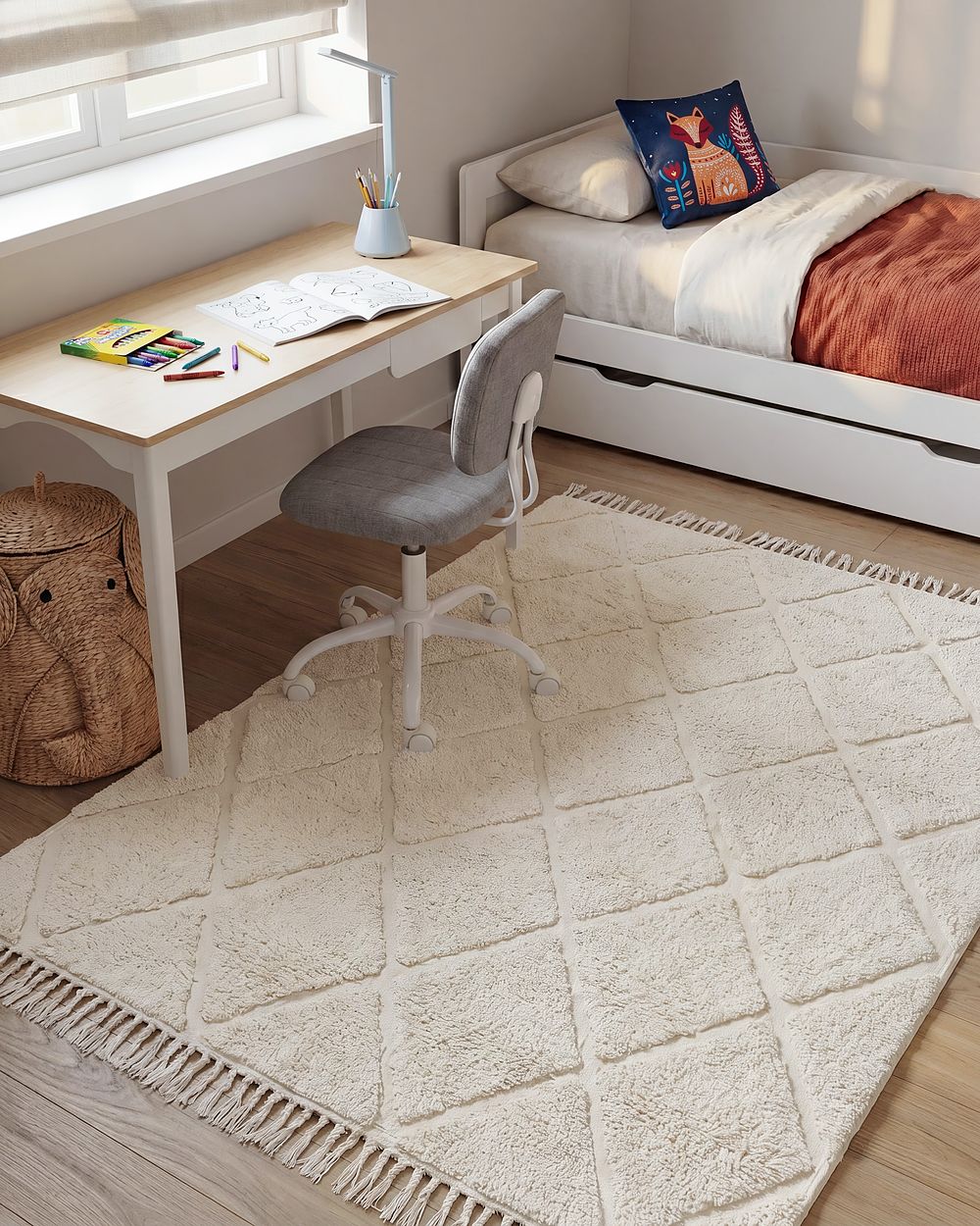 Børnetæppe XELDEM  Lys Beige 140 x 200 cm Bomuld
