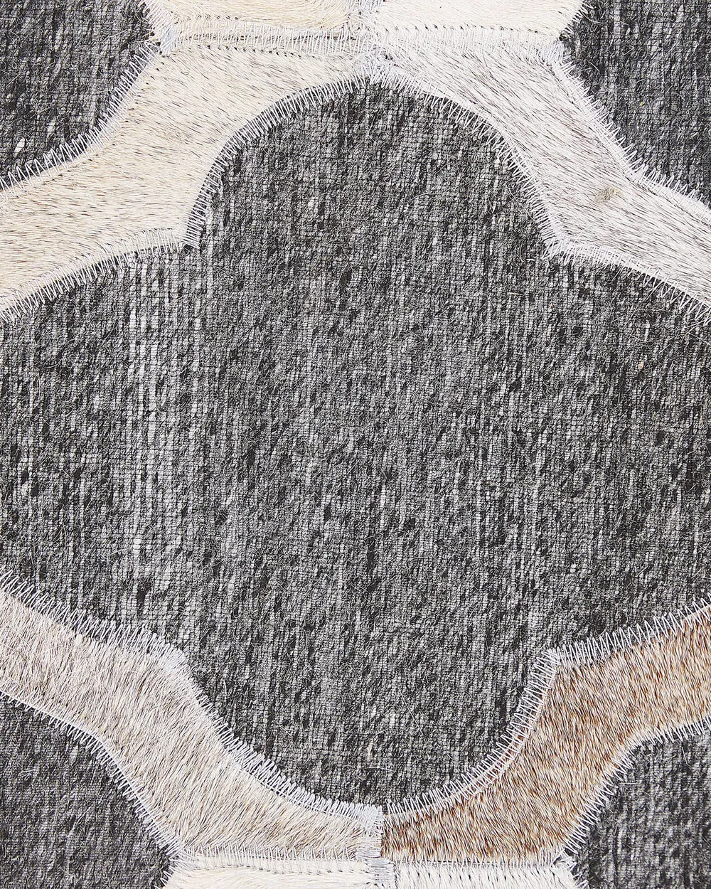 Tappeto ROLUNAY Grigio scuro 140 x 200 cm Pelle naturale_780559