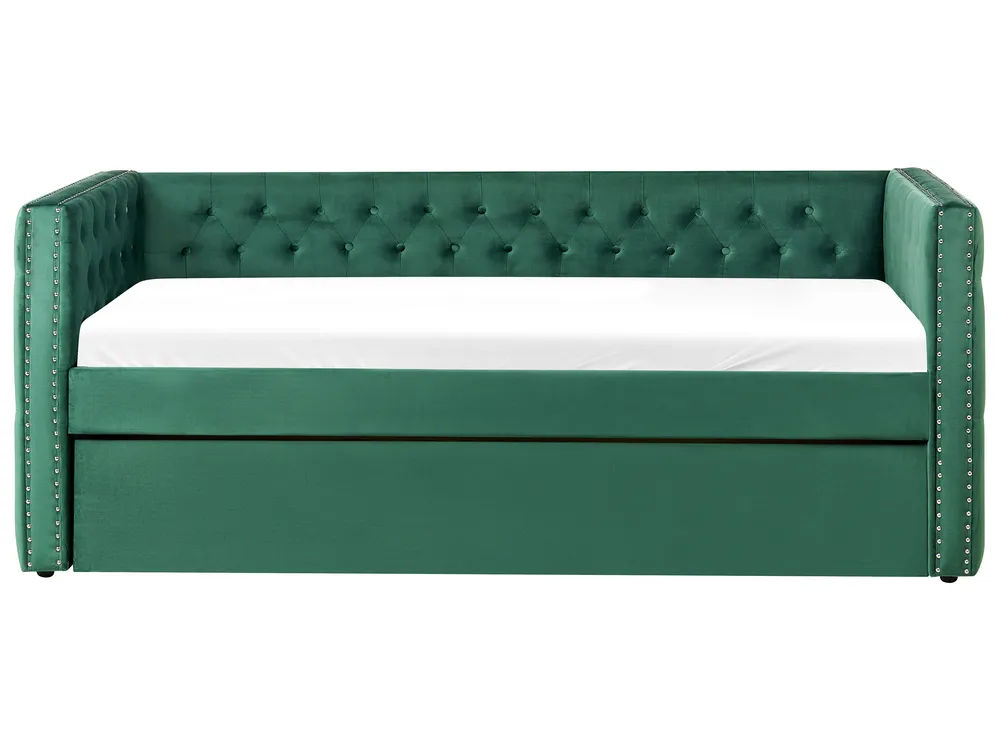 Trundle Bed Velvet GASSIN 90 x 200 cm (EU Single) Emerald Green_779279