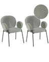 Lot de 2 chaises en bouclé vert ELY_930190