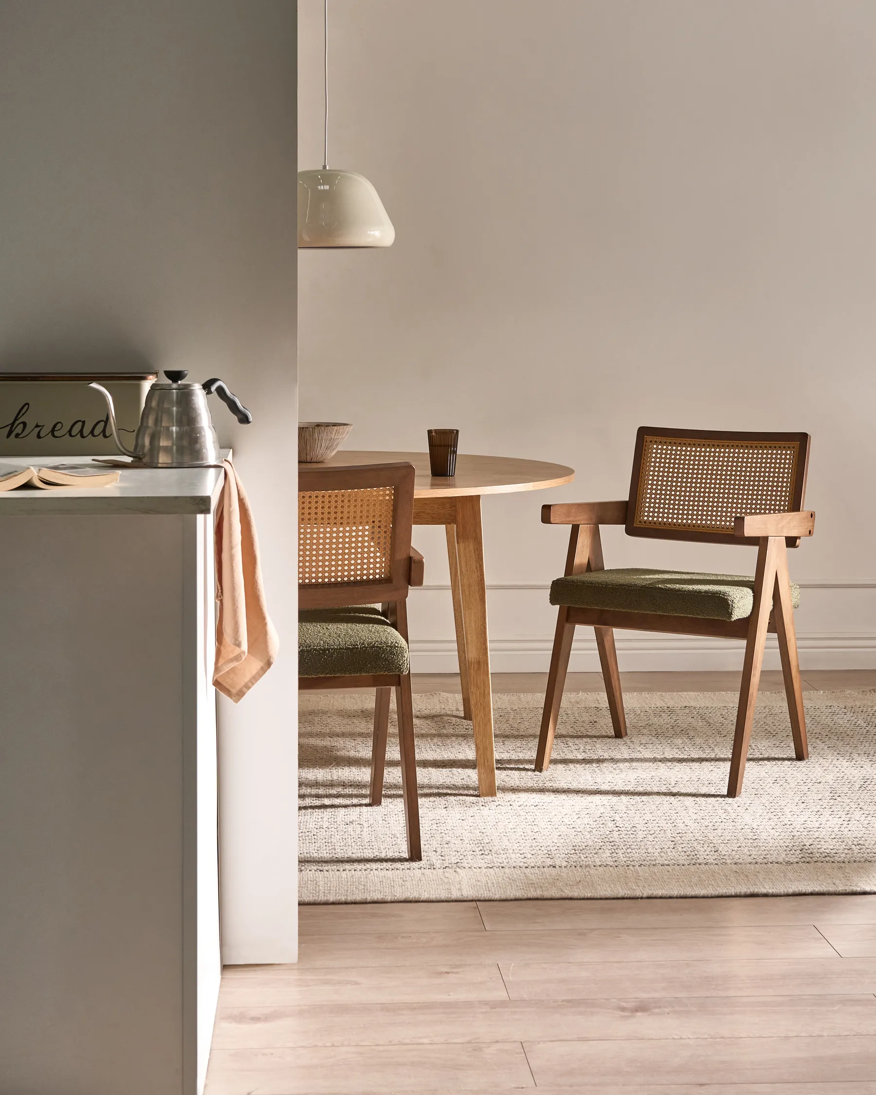 Set di 2 sedie da pranzo AVA Legno Marrone/Verde_1024304