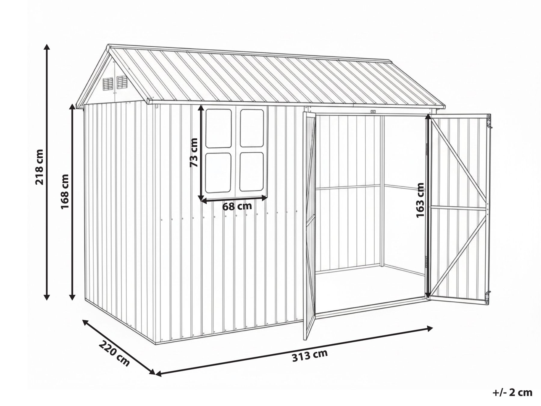 Domek narzędziowy NOCCIANO 313 cm 220 cm Metal Brązowy_1020031