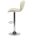 Set of 2 Faux Leather Swivel Bar Stool Beige VALETTA_782069