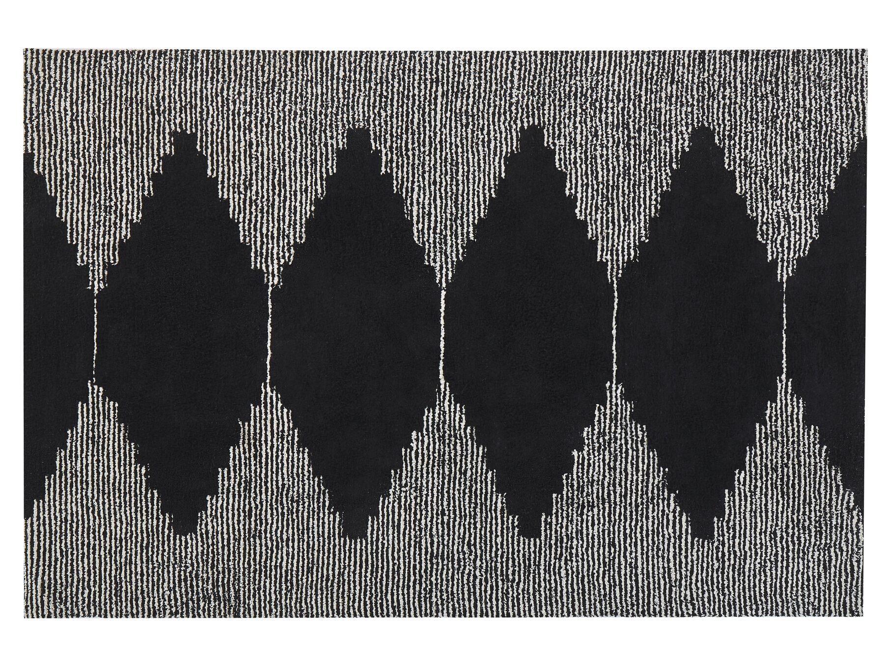 Tapis en coton 140 x 200 cm noir et blanc BATHINDA_817028