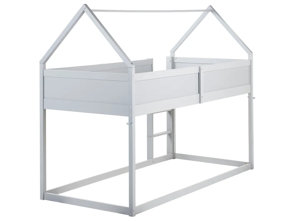Mid Sleeper Bed House Pine Wood DIENNE 90 x 200 cm (EU Single) Grey_968259