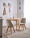 Conjunto de 2 sillas de comedor DAKOTA II Tela Blanco crema