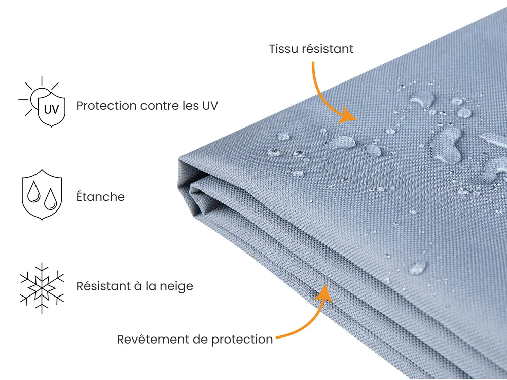 Bâche de protection CHUVA 185 cm 105 cm 75 cm Gris_929780