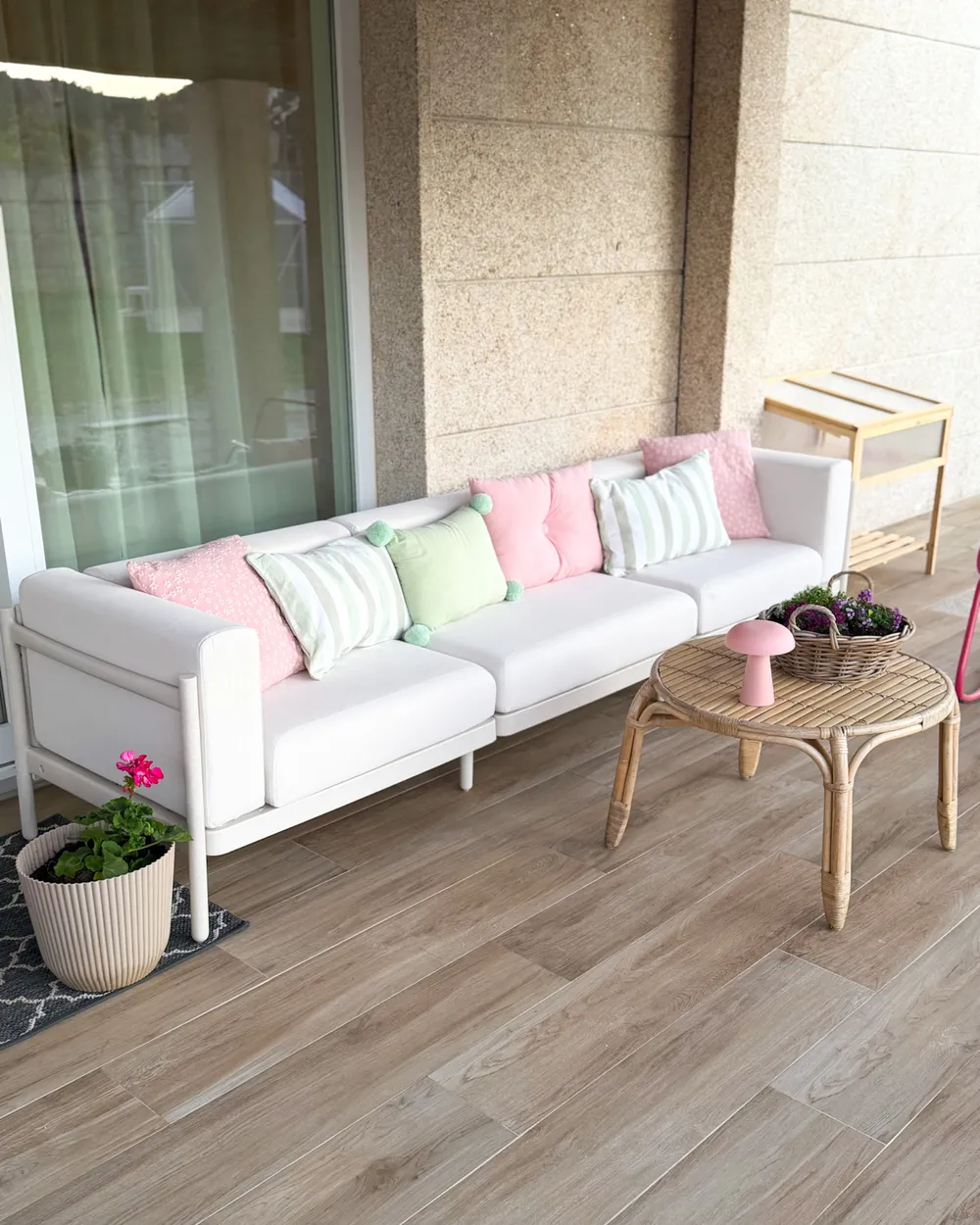 Sofa ogrodowa dla 3 osób FERRETTI Jasnobeżowy_1068732