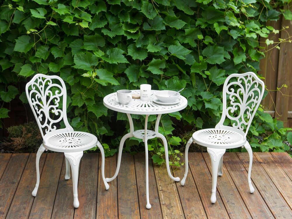 Bistro Table DASCIO 61 cm 61 cm Metal Off-White